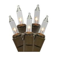 Vickerman 100 Light 9' Brown Wire Clear Icicle Light String