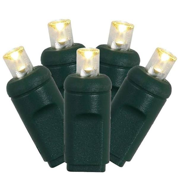 70 Light 9' Green Wire Pure White Wide Angle LED Icicle String with 3.5" Spacing
