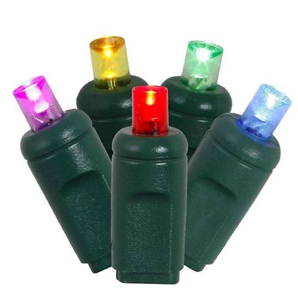 70 Light 9' Green Wire Multi-Color Wide Angle LED Icicle String with 3.5" Spacing