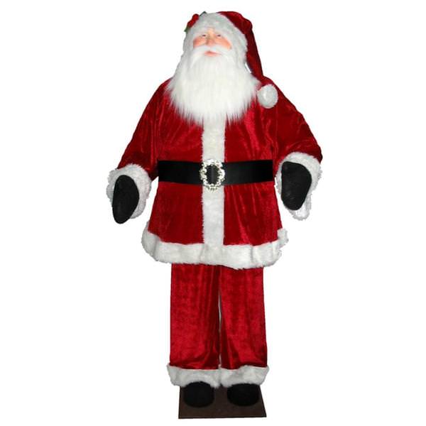 6' Red Velvet Standing or Sitting Life Size Santa