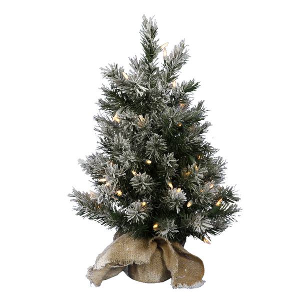 2' x 15" Artificial Frosted Jackson Pine 50 Italian LED Warm White Lights