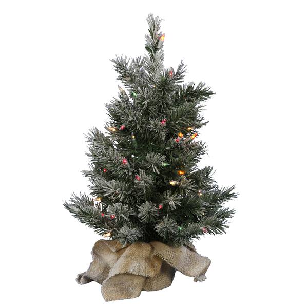 2' x 15" Artificial Frosted Jackson Pine 50 Italian LED Multi-Color Lights