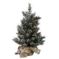 Vickerman 2' x 15" Artificial Frosted Jackson Pine 50 Italian LED Multi-Color Lights