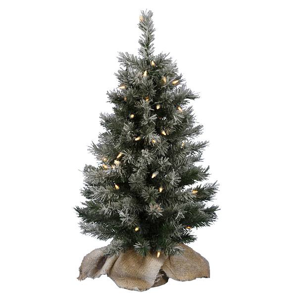 2.5' x 17" Artificial Frosted Jackson Pine 50 Clear Lights