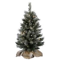 Vickerman 2.5' x 17" Artificial Frosted Jackson Pine 50 Italian LED Warm White Lights