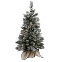 Vickerman 2.5' x 17" Artificial Frosted Jackson Pine 50 Italian LED Multi-Color Lights
