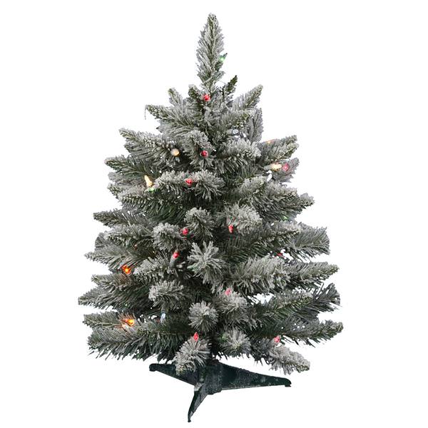 2' x 18" Artificial Flocked Sugar Pine 50 Multi-Color Lights
