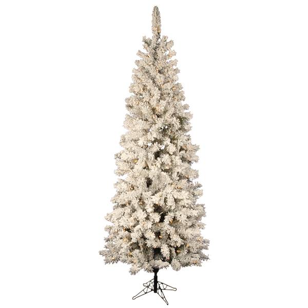 6.5' x 32" Artificial Flocked Pacific 300 Clear Lights
