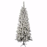 Vickerman 7.5' x 36" Artificial Flocked Pacific 300 Italian LED Warm White Lights