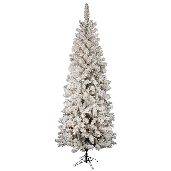 9.5' x 44" Artificial Flocked Pacific 600 Clear Lights