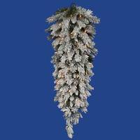 Vickerman 36" Artificial Flocked Sugar Pine Teardrop 50 Clear DuraLit Miniature Lights