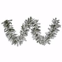 Vickerman 9' x 12" Artificial Flocked Sugar Pine Garland 45 LED Warm White Lights