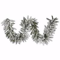 Vickerman 9' x 16" Artificial Flocked Sugar Pine Garland 100 Clear Lights