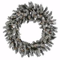 Vickerman 36" Artificial Flocked Sugar Pine Wreath 100 Clear Lights