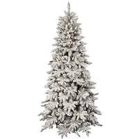 Vickerman 3.5' x 32" Artificial Flocked Olympia Fir 135 LED Warm White Lights