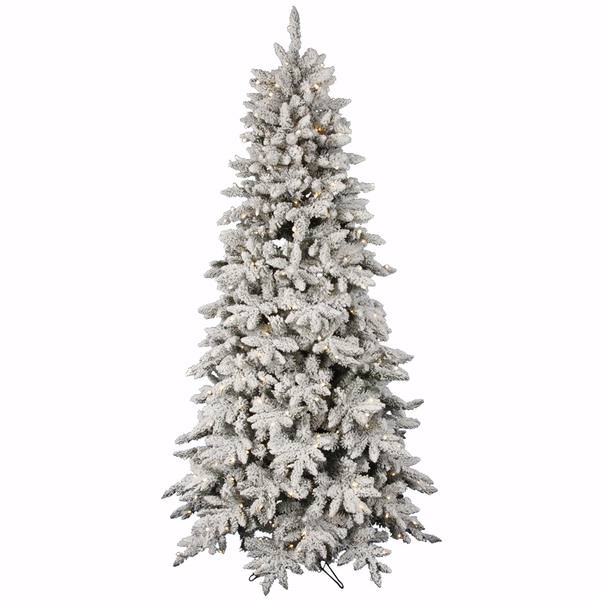 6.5' x 44" Artificial Flocked Olympia Fir 405 LED Warm White Lights