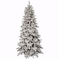 Vickerman 7.5' x 48" Artificial Flocked Olympia Fir 540 LED Warm White Lights