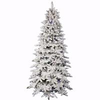 Vickerman 7.5' x 48" Artificial Flocked Olympia Fir 550 LED Multi-Color Lights