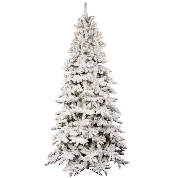 12' x 68" Artificial Flocked Olympia Fir 2,300 Clear Lights