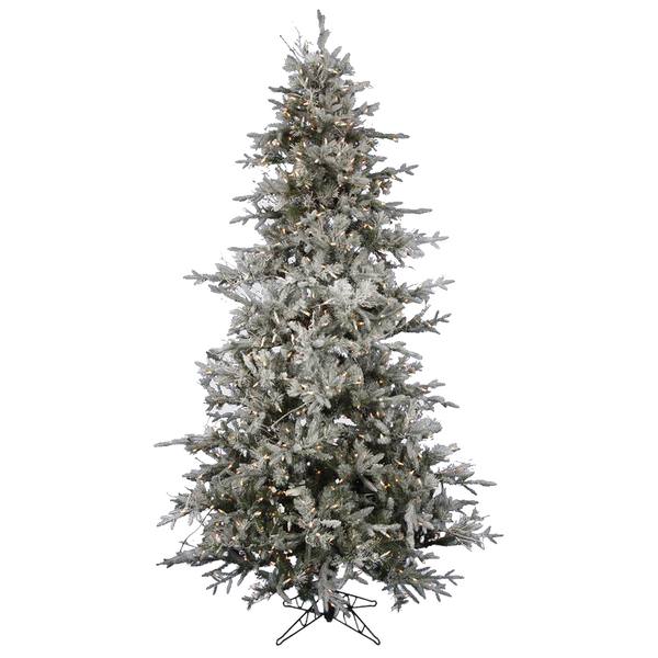 4.5' x 38" Artificial Frosted Wistler Fir 200 Clear Lights