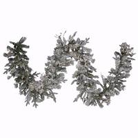 Vickerman 9' x 12" Artificial Frosted Wistler Fir Garland 100 Clear Lights