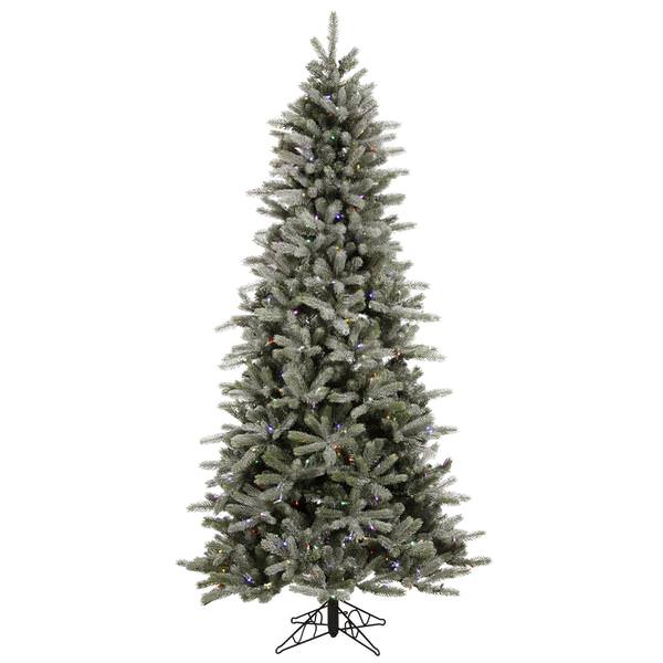 4.5' x 34" Artificial Frosted Frasier Fir 250 Italian LED Multi-Color Lights