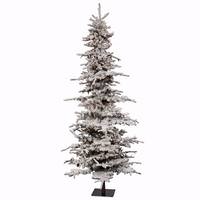 Vickerman 7.5' x 54" Artificial Flocked Georgian Fir 550 Clear Lights