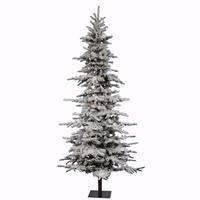 Vickerman 7.5' x 54" Artificial Flocked Georgian Fir 350 Italian LED Warm White Lights