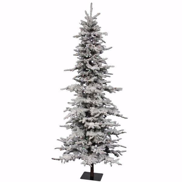 7.5' x 54" Artificial Flocked Georgian Fir 330 LED Multi-Color Lights
