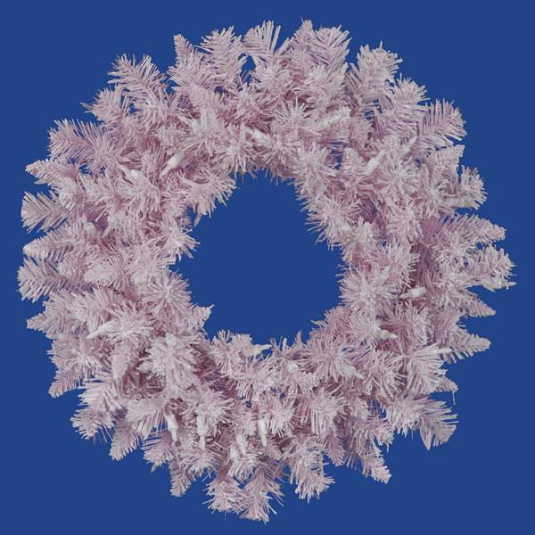 24" Artificial Pink Flocked Spruce