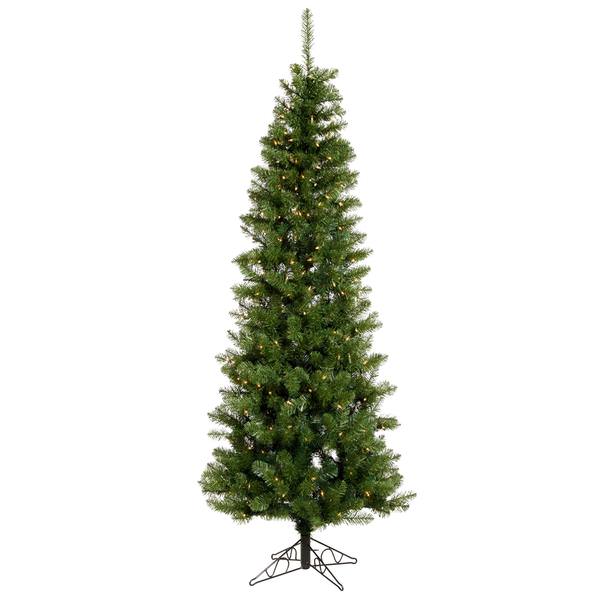 9.5' x 44" Artificial Salem Pencil Pine 600 Clear Lights