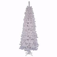 Vickerman 4.5' x 24" White Salem Pencil Pine 100 Italian LED Warm White Lights
