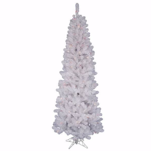7.5' x 36" White Salem Pencil Pine 350 Multi-Color Lights
