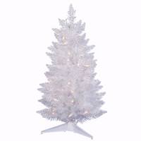 Vickerman 2.5' x 17" Crystal White Spruce Pencil 50 Italian LED Pure White Lights
