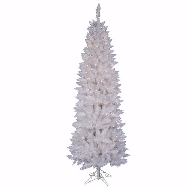 5' x 25" Crystal White Spruce Pencil 150 Italian LED Multi-Color Lights