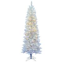 Vickerman 6' x 29" Crystal White Spruce Pencil 200 Italian LED Warm White Lights