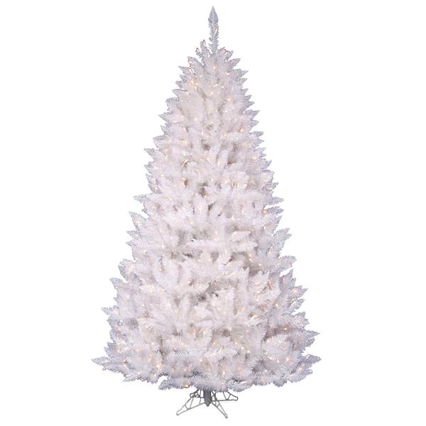 7.5' x 52" Crystal White Spruce 550 Italian LED Pure White Lights