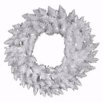 Vickerman 24" Artificial Crystal White Spruce Wreath 50 Italian LED Multi-Color Lights