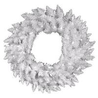 Vickerman 22" Artificial Crystal White Spruce Wreath 50 Italian LED Pure White Lights