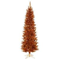 Vickerman 7.5' x 34" Copper Spruce Pencil 350 Clear/Amber Lights