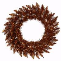 Vickerman 24" Artificial Copper Spruce Wreath 50 Clear/Amber Lights