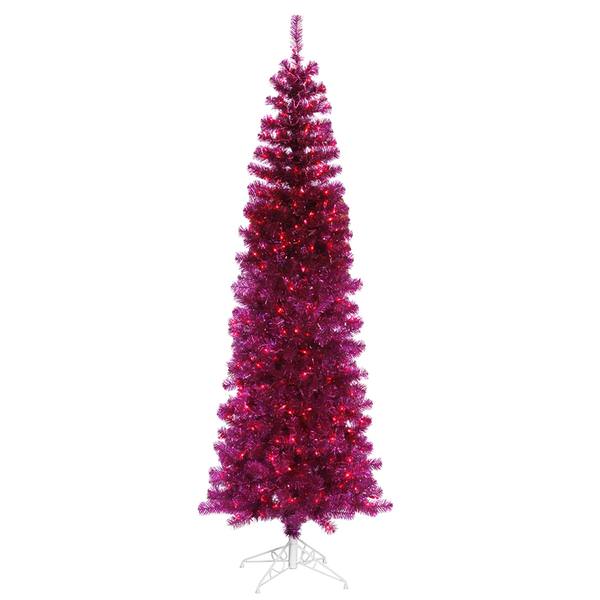 10' x 46" Fuchsia Pencil 650 Purple Miniature Lights