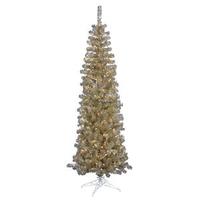 Vickerman 4.5' x 20" Champagne Pencil 150 Clear Lights