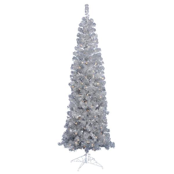 7.5' x 34" Silver Pencil 400 Clear Lights