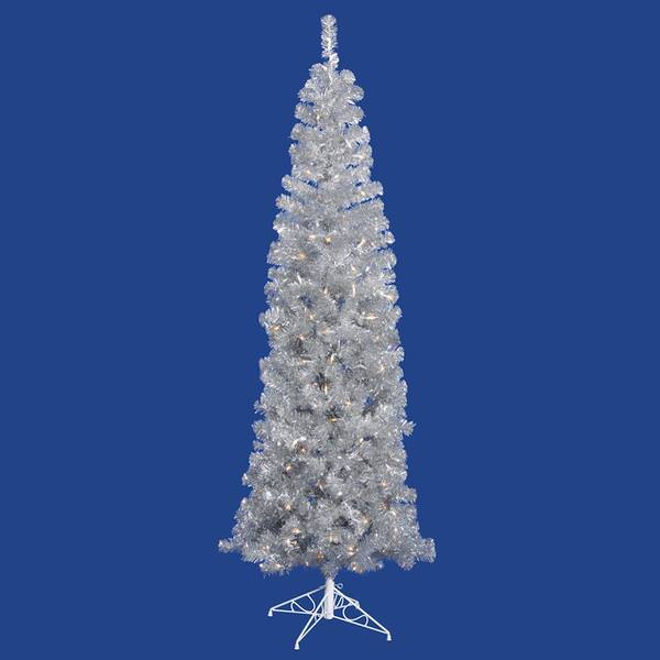 10' x 46" Silver Pencil 650 Clear Miniature Lights