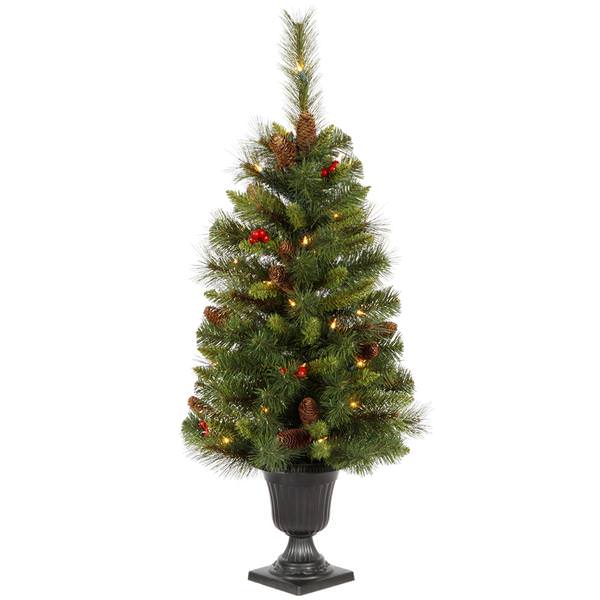 3' x 14" Artificial Mixed Pine Potted 35 Clear Lights