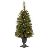 Vickerman 3' x 14" Artificial Mixed Pine Potted 35 Clear Lights
