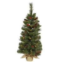 Vickerman 3' x 14" Artificial Mixed Pine Burlap Base 35 Clear Lights