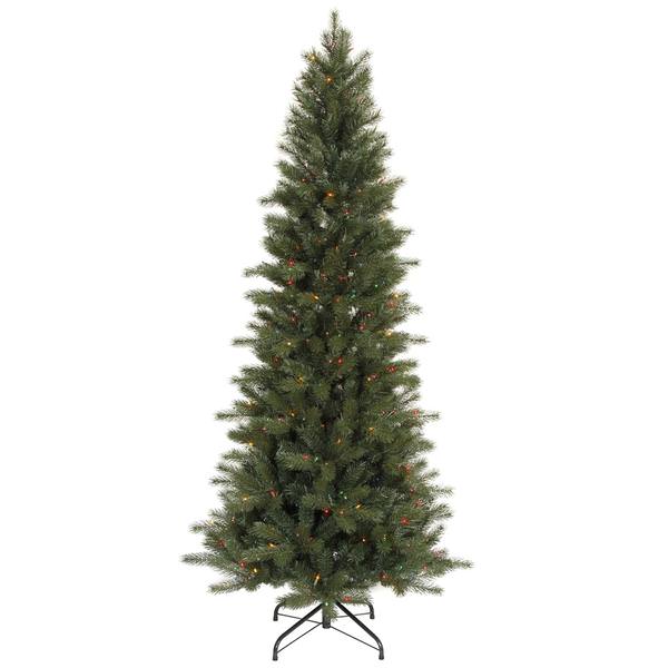 6.5' x 37" Artificial Blue Spruce Slim 350 Multi-Color Lights