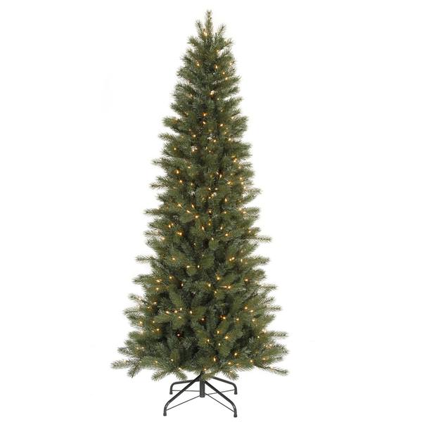 9' x 50" Artificial Blue Spruce Slim 750 Clear Lights